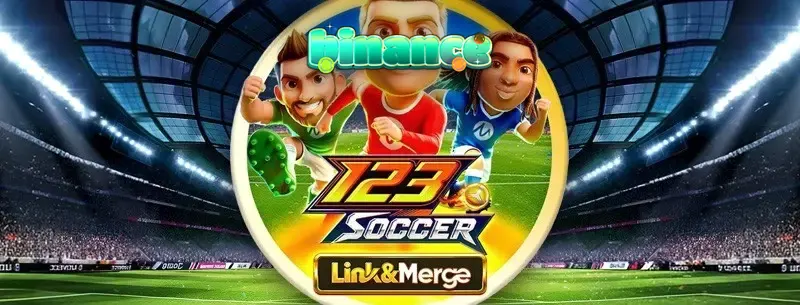 Giao diện trò chơi 123 Soccer Link&Merge với sân cỏ và các biểu tượng bóng đá