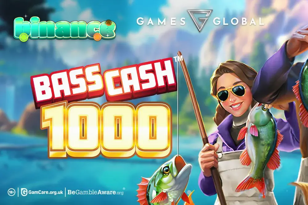 Giao diện trò chơi slot Bass Cash 1000 với chủ đề câu cá